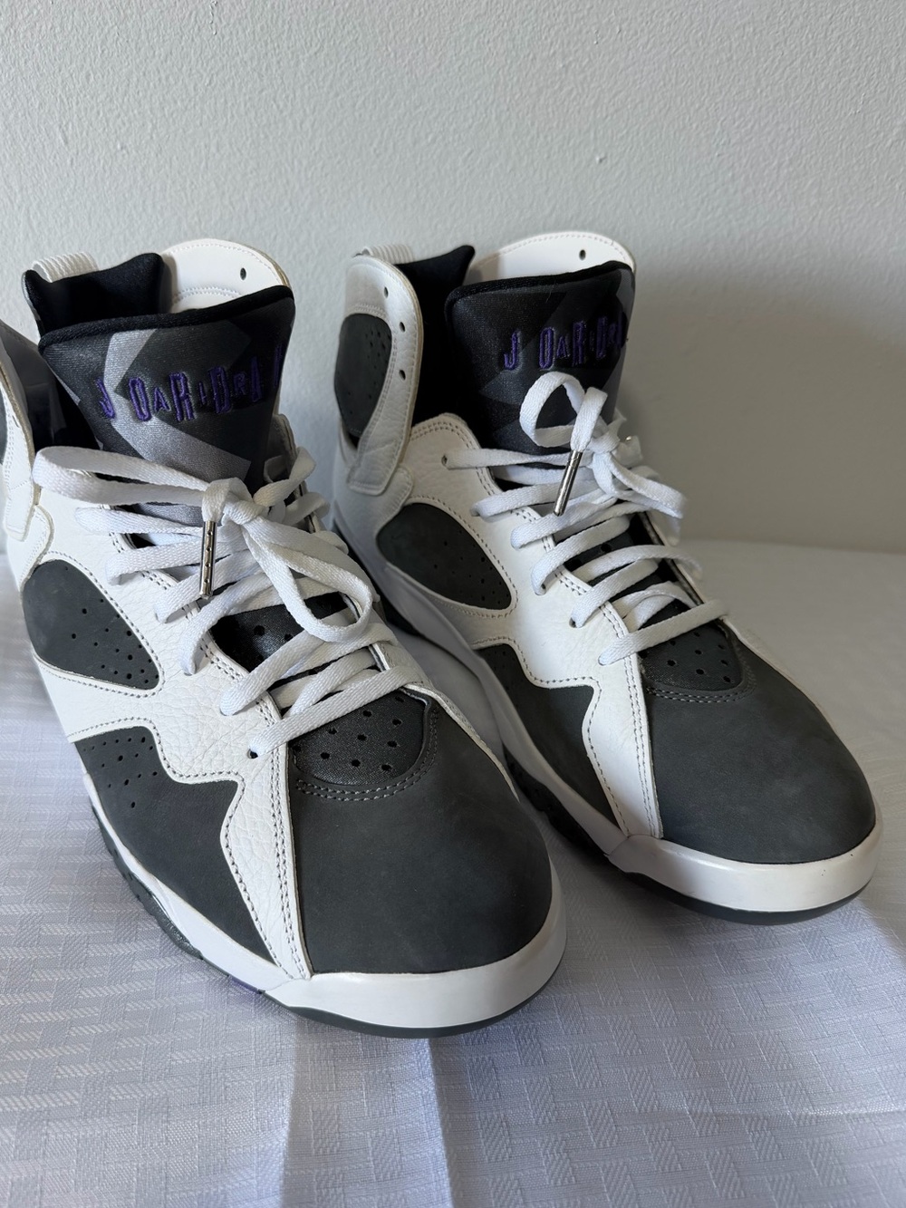 Nike Ari Jordan 7 Flint Grey/White/Varsity Purple Mens Size 10.5 CU9307 100